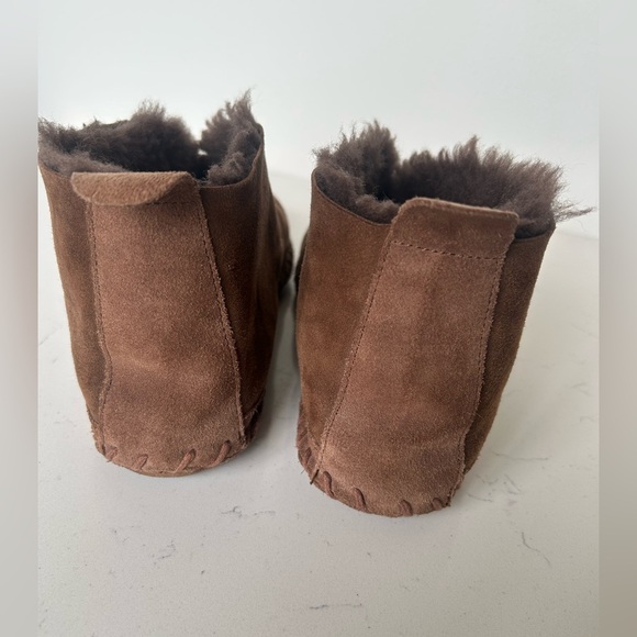 L.L. BEAN Brown Wicked Good Suede Shearling Slipper Tan Moccasin Mens Size 9 - Picture 5 of 6